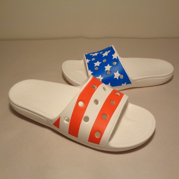 Crocs Size 7 CLASSIC AMERICAN FLAG SLIDE New Shoes main image 15